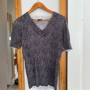 Beautiful lightweight like new Ann Taylor small sweater short sleeved gray